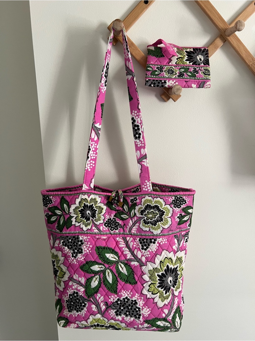 Vera Bradley Priscilla Pink Toggle Tote & Coin Purse